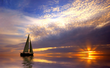 Картинка корабли лодки шлюпки море закат