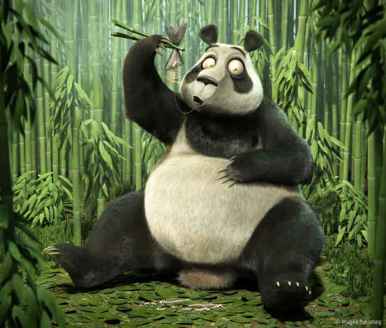 Обои картинки фото jose, alves, da, silva, break, from, bamboo, 3д, графика, animals, животные, бамбук, панда