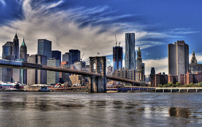 Обои картинки фото new, york, city, города, нью, йорк, сша, brooklyn, bridge