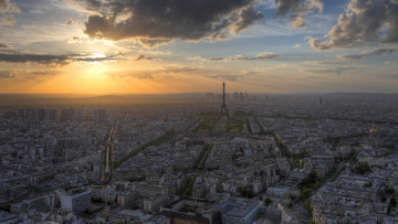 Картинка города париж франция панорама башня