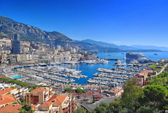 Обои картинки фото города, монте, карло, монако, порт, море, лайнер