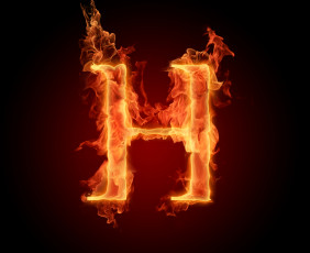 обоя 3д графика, другое , other, h, буква, огонь, пламя, алфавит