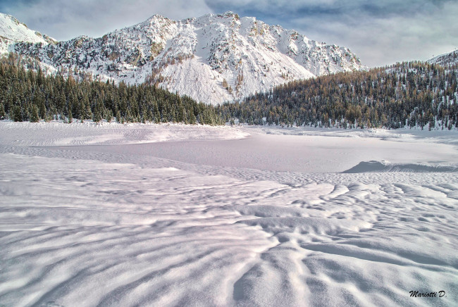 Обои картинки фото природа, зима, гора, снег