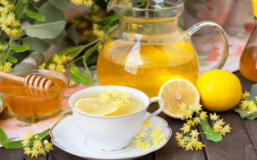 Картинка еда напитки липа лимон мед lemons drinks напиток чай tea honey