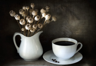 Картинка еда кофе +кофейные+зёрна чашка мак