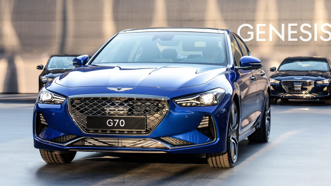 Обои картинки фото hyundai genesis g70 2018, автомобили, выставки и уличные фото, genesis, hyundai, 2018, g70