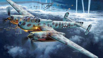 Картинка авиация 3д рисованые v-graphic немецкий самолёт-разведчик ar 240 c-2 arado люфтваффе