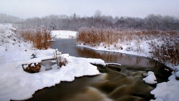 Картинка природа реки озера зима снег