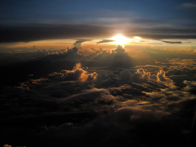 Обои картинки фото природа, облака, закат, солнце, небо