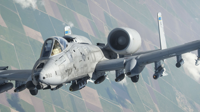 Обои картинки фото авиация, боевые самолёты, a-10, ввс, сша, двух, двигательный, штурмовик, fairchild, republic, американский, одноместный, thunderbolt, ii