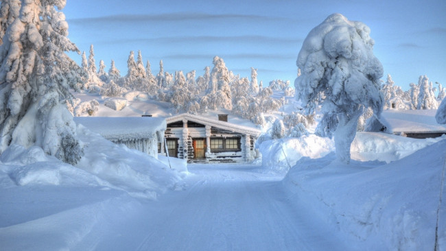 Обои картинки фото города, - здания,  дома, природа, зима
