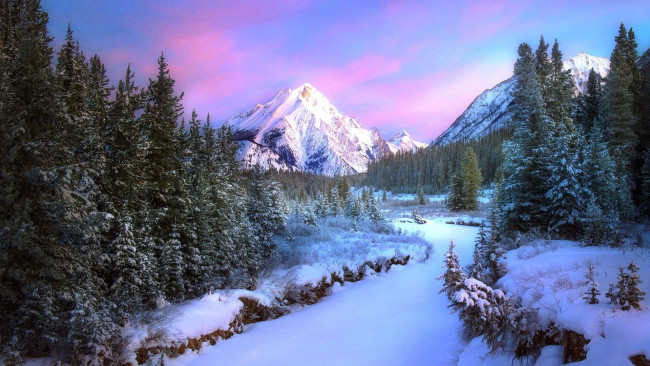 Обои картинки фото природа, зима, горы