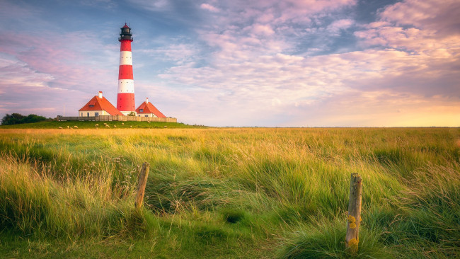 Обои картинки фото westerheversand lighthouse, germany, природа, маяки, westerheversand, lighthouse