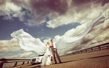 Картинка разное мужчина+женщина жених невеста автомобиль ткань