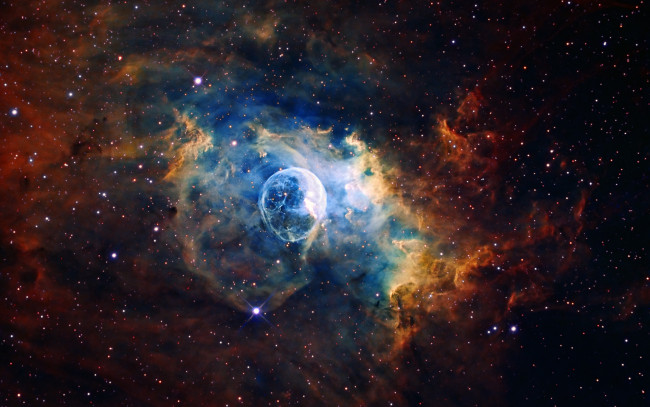 Обои картинки фото космос, галактики, туманности, ngc, 7635, пузырь, туманность, bubble, nebula