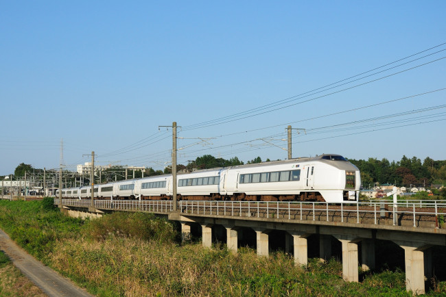 Обои картинки фото техника, поезда, трава, мост