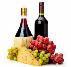обоя еда, напитки, вино, бутылки, виноград, сыр
