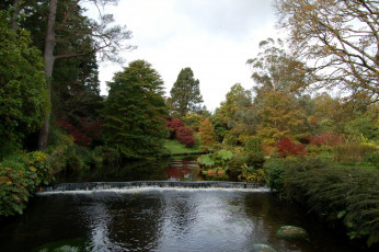 Картинка mount usher gardens ирландия природа парк пороги дорожки деревья река