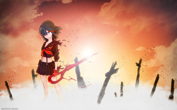 Картинка аниме kill la ryuuko matoi меч форма девочка