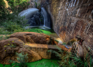 Картинка природа водопады лес скалы водопад