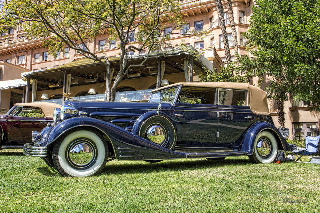 Обои картинки фото 1933 cadillac 452c convertible sedan, автомобили, выставки и уличные фото, выставка, автошоу