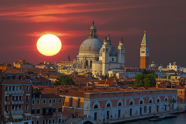 Обои картинки фото venice at sunset, города, венеция , италия, закат