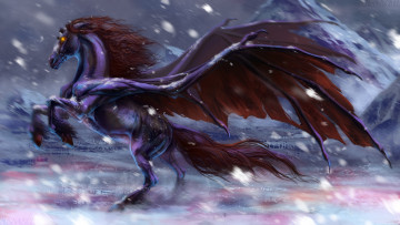 Картинка фэнтези существа фантастика демон арт крылья конь