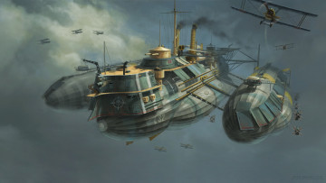 Картинка фэнтези транспортные+средства steampunk