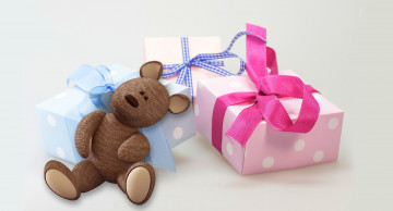 Картинка праздничные подарки+и+коробочки подарки коробки мишка