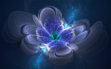 Картинка 3д графика flowers цветы цветок абстрактный сияющий