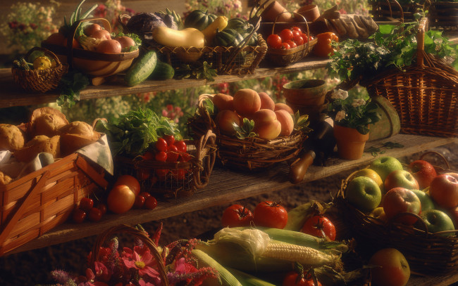 Обои картинки фото еда, натюрморт, фрукты, овощи, томаты, помидоры