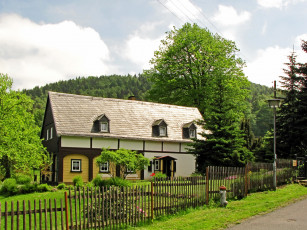 Картинка германия гросшёнау города здания дома дом дорога сад