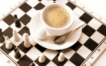 Картинка еда кофе кофейные зёрна пена конфета шахматы