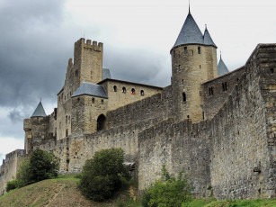 Картинка города дворцы замки крепости стены замок башни carcassonne france