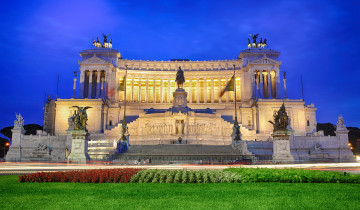 Картинка altare della patria rome города рим ватикан италия дворец парк статуи газон подсветка