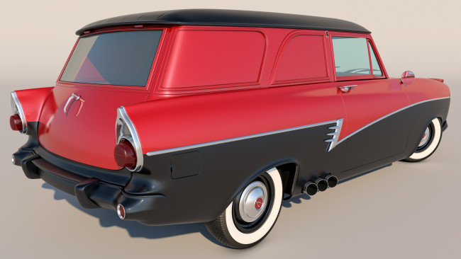 Обои картинки фото автомобили, 3д, 1957, ford