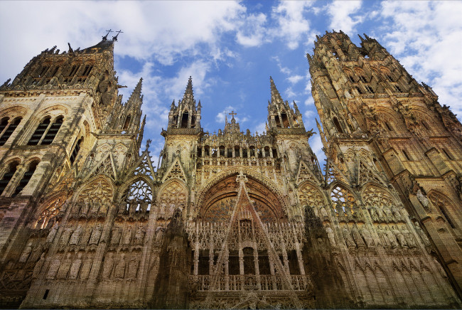 Обои картинки фото cath&, 233, drale, de, rouen, notre, dame, города, париж, франция, нотр-дам, собор