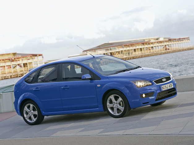 Обои картинки фото автомобили, ford, синий, au-spec, zetec, 5-door, focus