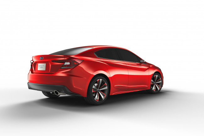 Обои картинки фото автомобили, subaru, красный, 2015г, concept, sedan, impreza