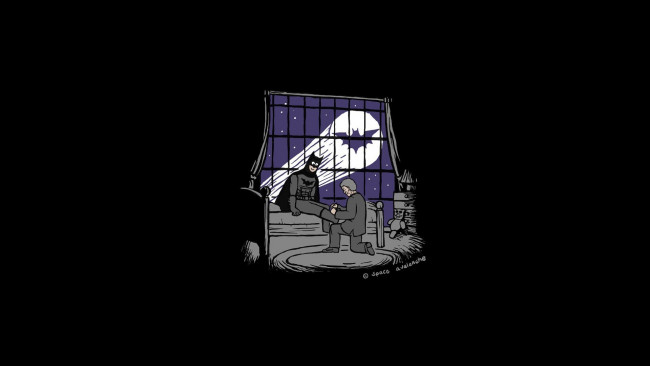 Обои картинки фото рисованное, минимализм, batman