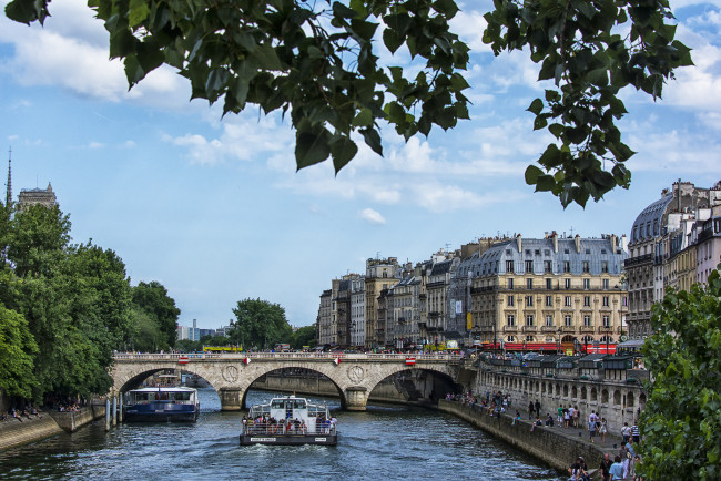 Обои картинки фото siene,  paris,  france, города, париж , франция, простор