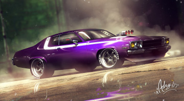 Картинка автомобили виртуальный+тюнинг авто машина фиолетовый арт plymouth