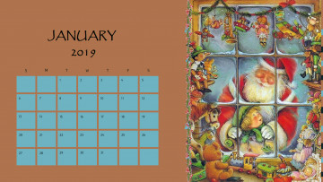 обоя календари, праздники,  салюты, мальчик, игрушка, окно, дед, мороз