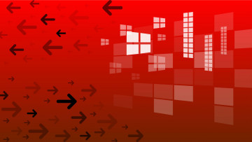 Картинка компьютеры windows++10 красный фон логотип