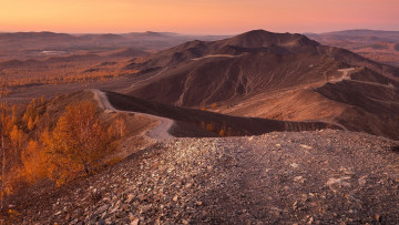Картинка природа горы осень дорога