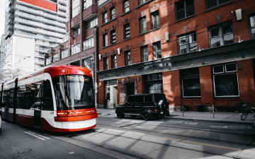 Картинка города торонто+ канада улица трамвай
