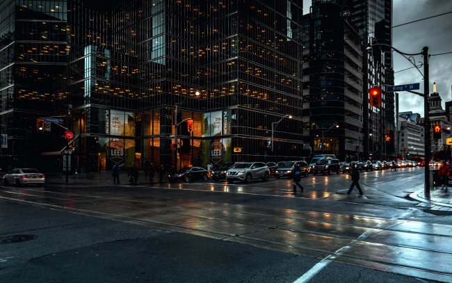 Обои картинки фото города, торонто , канада, вечер, улица