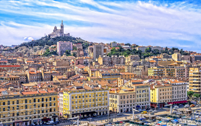 Обои картинки фото marseille, france, города, марсель , франция, нотр-дам-де-ла-гарде, достопримечательности, католическая, базилика, марсель