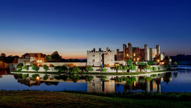 Обои картинки фото leeds castle, kent, england, города, замки англии, leeds, castle