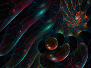 Картинка 3д графика fractal фракталы фон абстракция тёмный узор